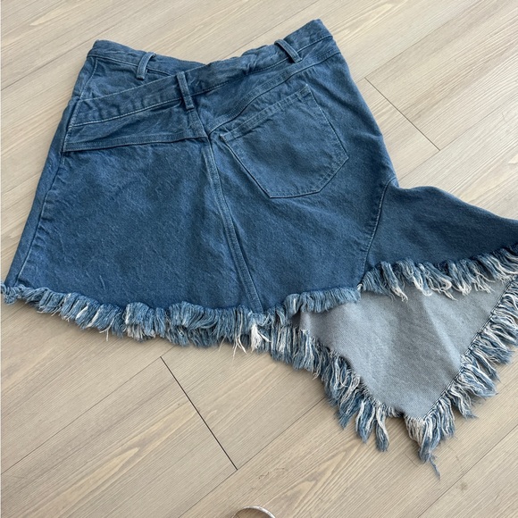 MARQUES'ALMEIDA Asymmetric Frayed Denim Mini Skirt Size UK 6 US 2 - Picture 8 of 16